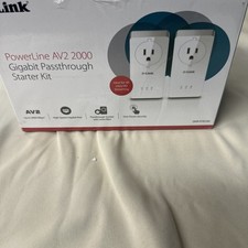 New Open-Box D-Link Powerline DHP-701AV AV2 2000 Gigabit Starter Kit