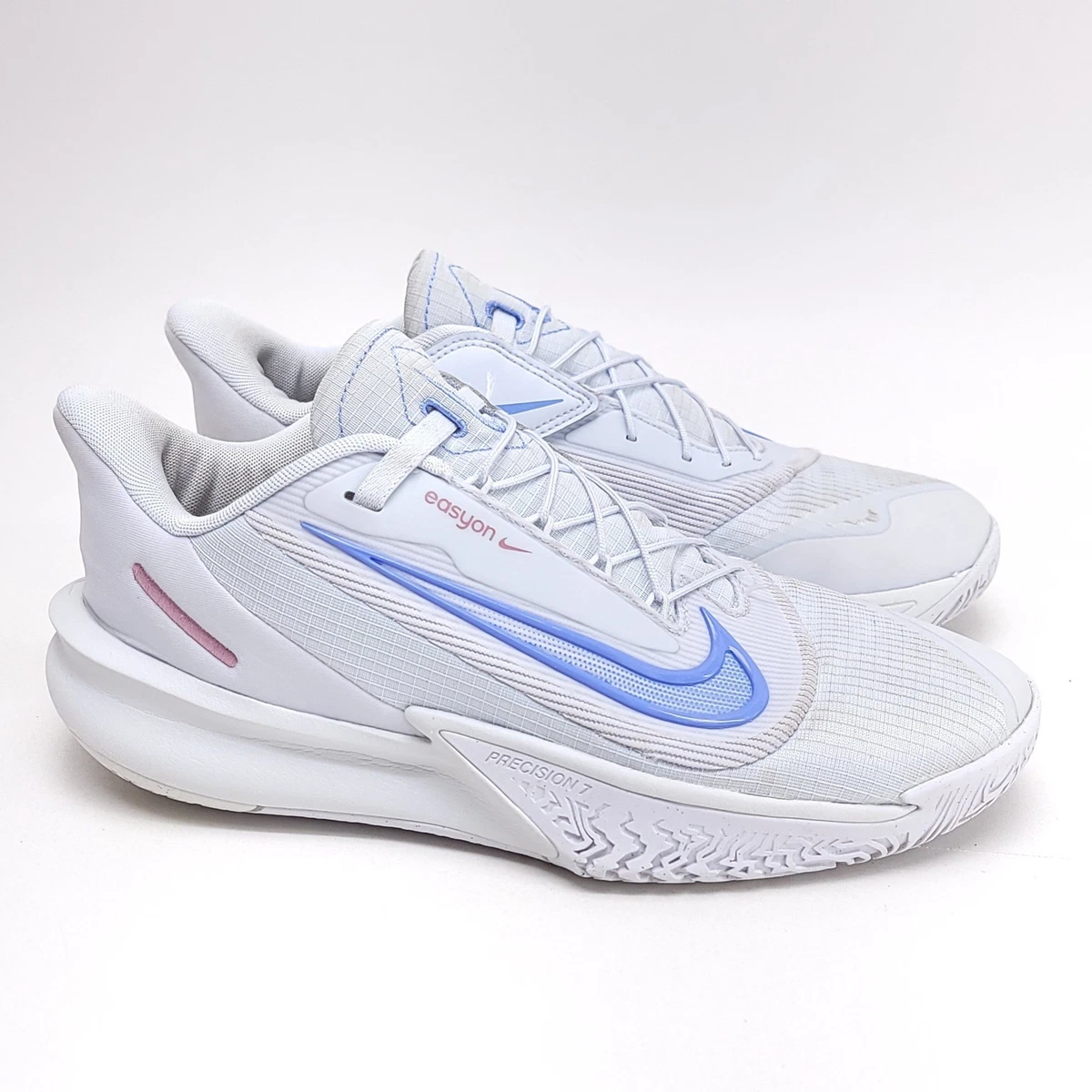 Nike Precision 7 EasyOn Mens 9 Basketball Shoes White Light Blue FN0324-001 Nike Precision 7 EasyOn Men main image 2