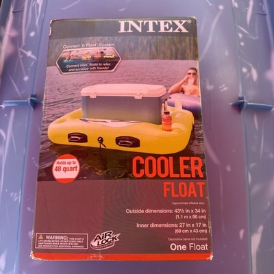 Intex Cooler Float Lake Pool Party 48 Quart Lime Green Tube, connect n float NEW