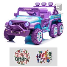 12V Kids Ride On Car Electric Truck w/ Remote Control DIY Stickers 6 Wheels Toy