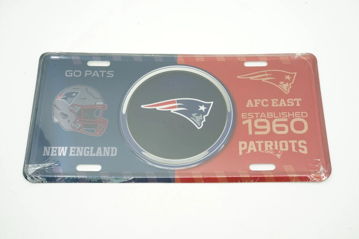 New England Patriots License Plate Frame - Black Slim Design For Fans, 12.25" X 6.25"
