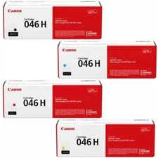 Original Canon 046H Toner Set 4-Pack (High Yield) Black & Color Cartridge CMYK