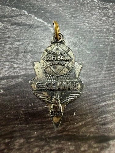 Vintage Sterling Silver Amateur Softball Association Coca-Cola Award Charm Dodge