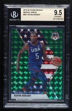 2019 Panini Mosaic USA Basketball Green Prizm Kevin Durant BGS 9.5 GEM MINT 08by