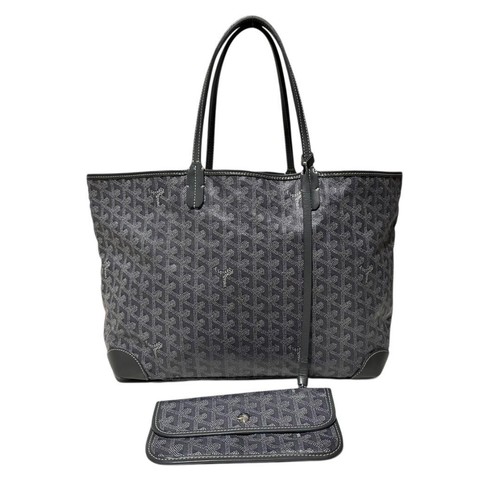 GOYARD Tote Bag PVC coated canvas Saint Louis PM Gray Good Condition