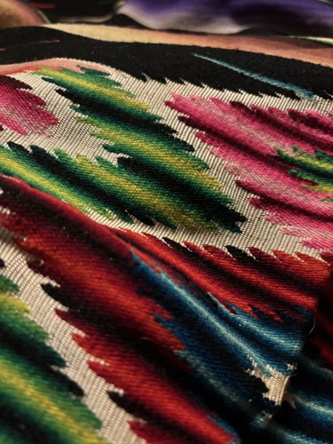 Antique Vintage Wool Mexican Saltillo Serape Blanket - Picture 4 of 6