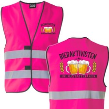 Funnywords® Bier Aktivisten Heben statt Kleben Premium, Warnwesten JGA Vatertag