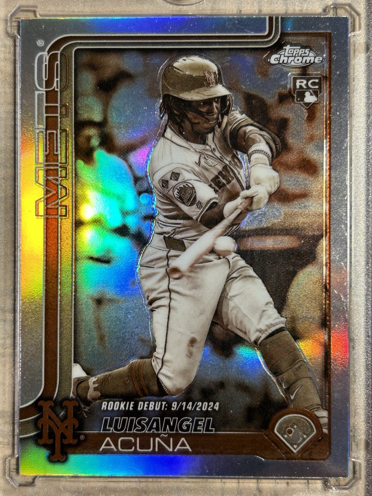 2025 Topps Chrome Update Luisangel Acuna USC53 RC Rookie Sepia Refractor Mets