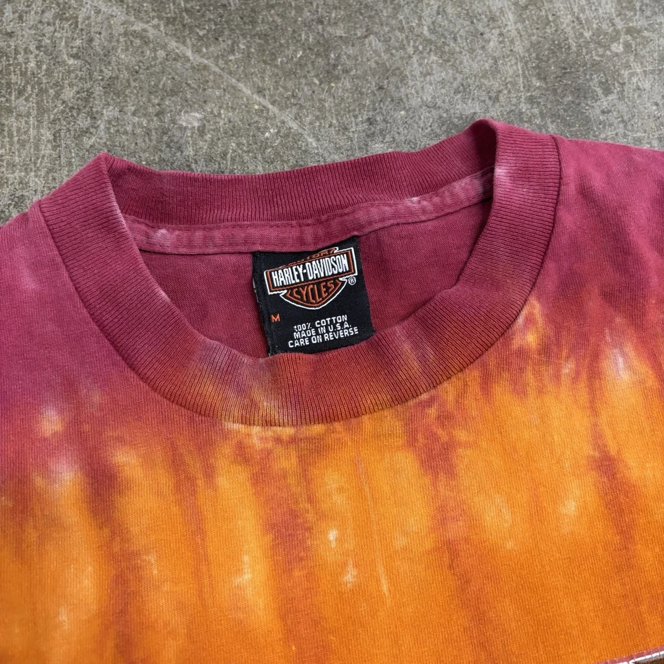 Camisa vintage Harley Davidson manga larga tie dye puntada única talla mediana Foto 3 de 4