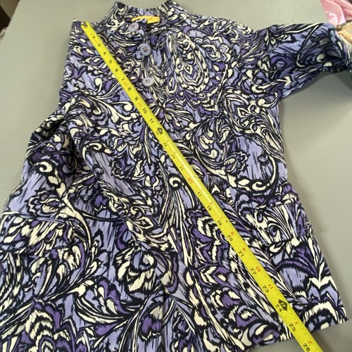 St John Womens Blazer Jacket Size M Purple Floral Paisley Buttons silk blend - Picture 12 of 15