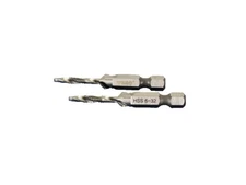 2 pc 6-32 Combination Drill and Tap Multi Use Deburr Countersink Hex Bit