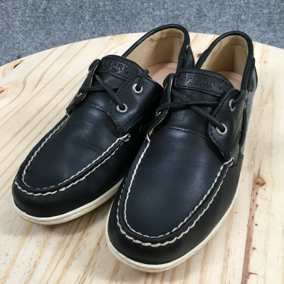 Zapatos Sperry Top Sider Mujer 10 Koifish Barco Negro Con Cordones Punta Redonda STS88207 Foto 3 de 4