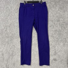 Chicos So Slimming Pants Womens Size 1 34x30 Purple Chino Tapered Stretch Office