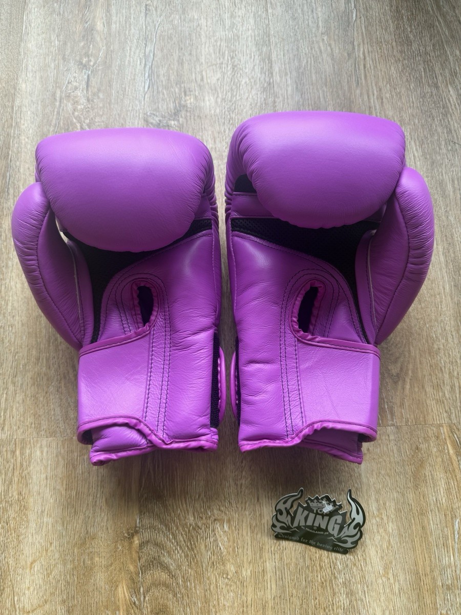Top King Boxing Gloves 12 oz Purple Leather TKB Thailand | eBay