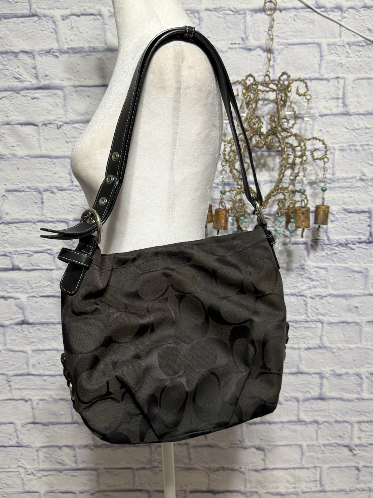 COACH F15067 Signature Duffle Logo Crossbody Bag Top … - Gem