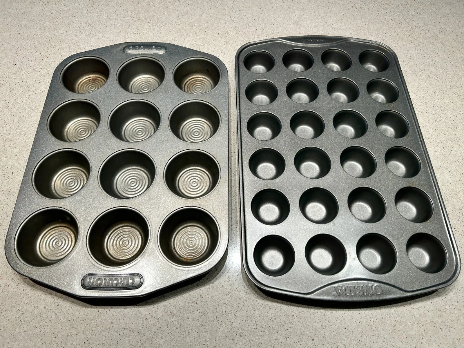 Bundle: Circulon 12-Cup & Oneida 24-Cup Mini Muffin Pans