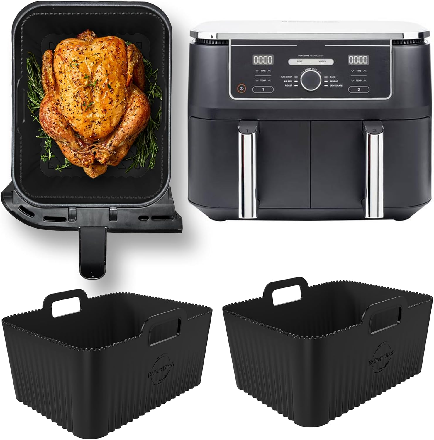 Premium Silicone Liners for Ninja 9.5L AF400UK & DZ400UK Air Fryer | 0.8Mm Ridge
