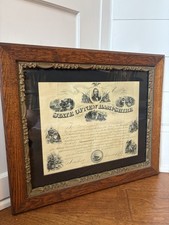 antique 1867 American Civil War service certificate from State of New Hampshire.