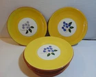 6 STANGL POTTERY BREAD PLATES-"BLUEBERRY" PATTERN--VINTAGE..TRENTON, NJ