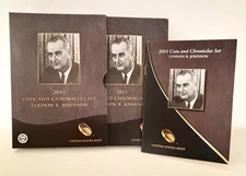 2015 Lyndon Johnson Coin And Chronicles Set Box, Booklet, Folder, Stamp NO Coins