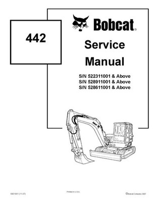 Bobcat 442 Compact Excavator Service Shop Repair Manual 6901801