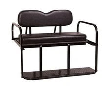 Yamaha G14 - G22 Golf Cart Rear Flip Flop Seat Kit - Color: BLACK