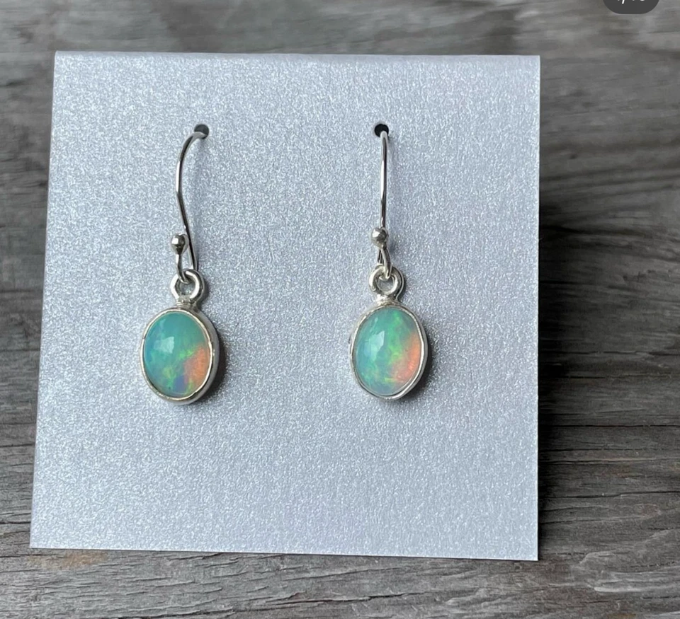 Ethiopian Opal Gemstone Earring 925 Sterling Silver Beautiful Gifts Earrings - Image 2 of 2