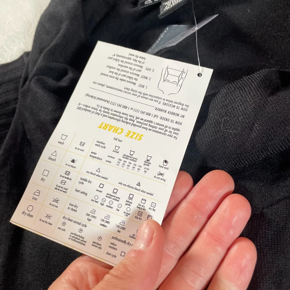 Diálogo Suéter Mujer Grande Negro Capucha Cuello Pullover Top Minimalista Modesto Foto 4 de 4