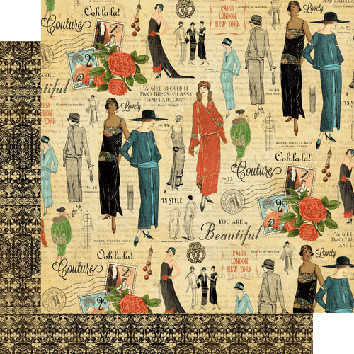 Graphic 45 - Couture - 8x8 Paper Pad 24 Sheets Mixed Media Scrapbook Deluxe - Imagen 7 de 12