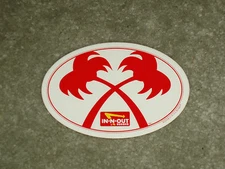 IN-N-OUT BURGER, BUMPER STICKER, CROSSED PALM TREES CALI STYLE (DISCONTINUED)
