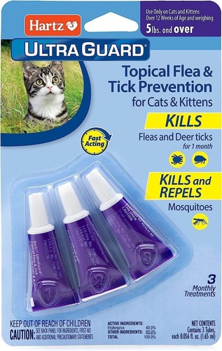 Flea Treatment Medicine for Cats Kittens Drops Meds Remedy Tick Control ...
