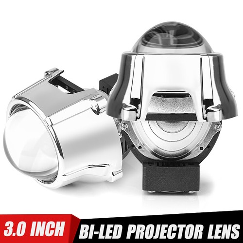 2x 3.0'' Bi LED Projector Lens 6000K D2S D1S Headlight Hi/Lo Beam with Shrouds