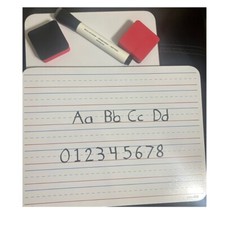 1 Pen GEAR Double Sided Whiteboard Lined Dry Erase Board for Kids Hand Writing.