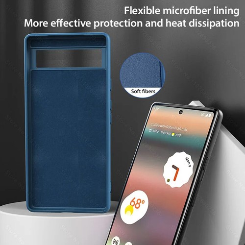 Luxury Original Liquid Silicone Phone Cases For Google Pixel 8 6 7 Pro 6A 7A Cas - Photo 3 sur 127