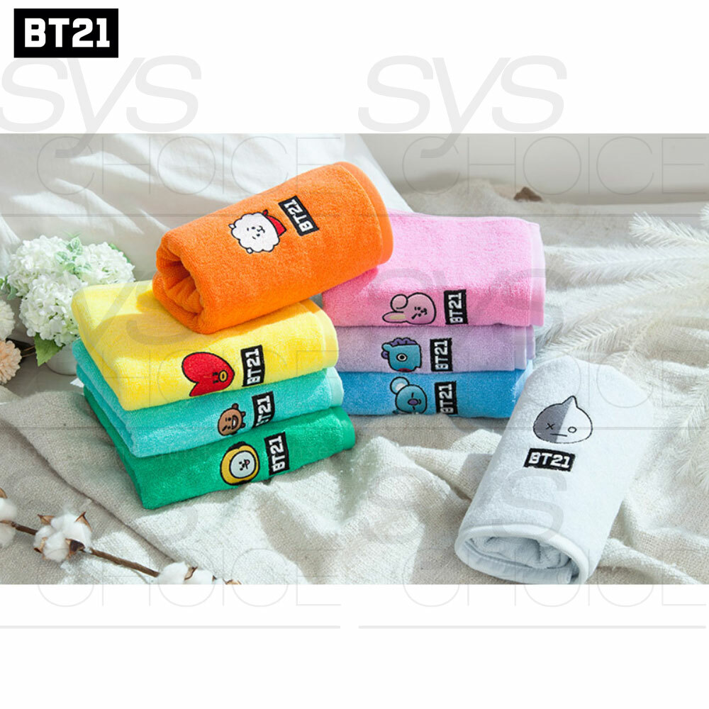 BTS BT21 BT21バスタオル　約60 ×120cm 4枚セット BTS BT21 Official Authentic Goods Bath Cotton Towel Facial BT21