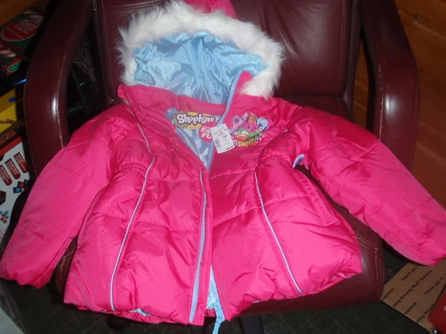  Chaqueta Abrigo Shopkins Niñas Puffy Puffer Talla 4 Totalmente Nueva con Etiquetas Venta al por menor 80.00 Foto 2 de 3