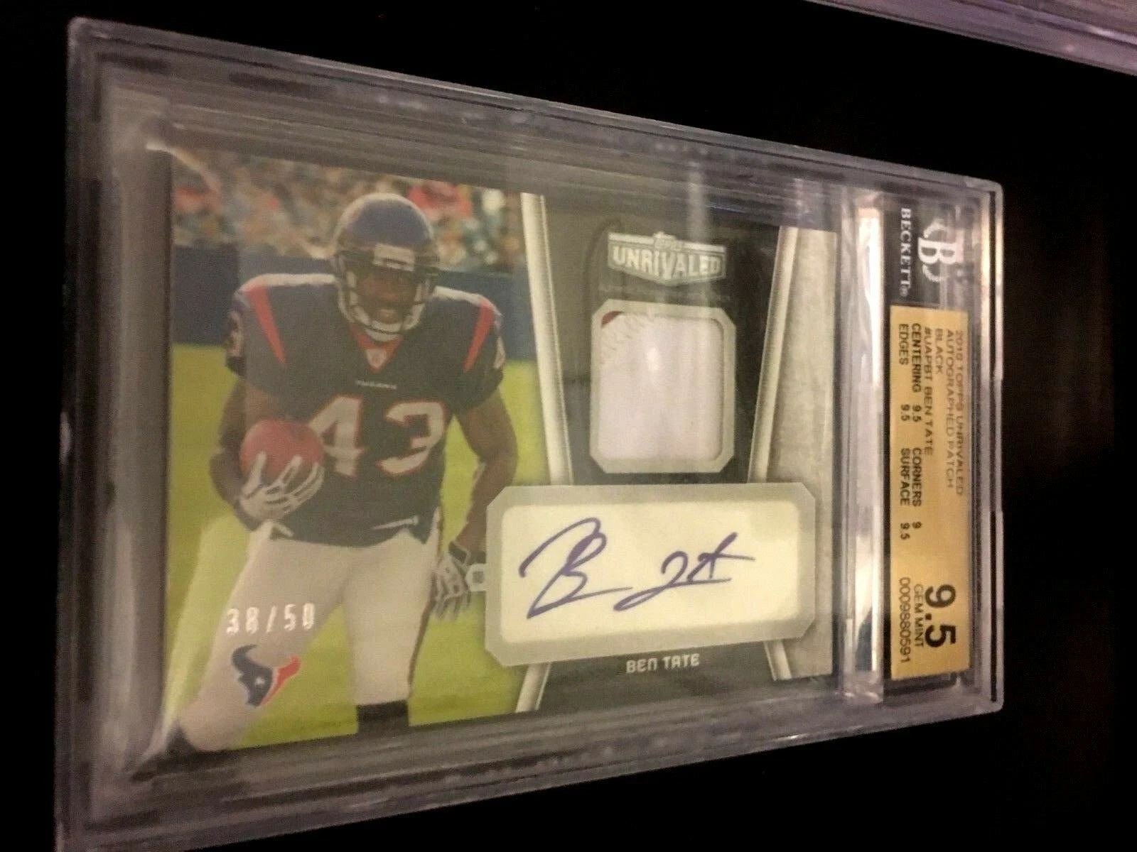 Ben Tate Topps Unrivaled Autographed Patch #UAPBT Base
