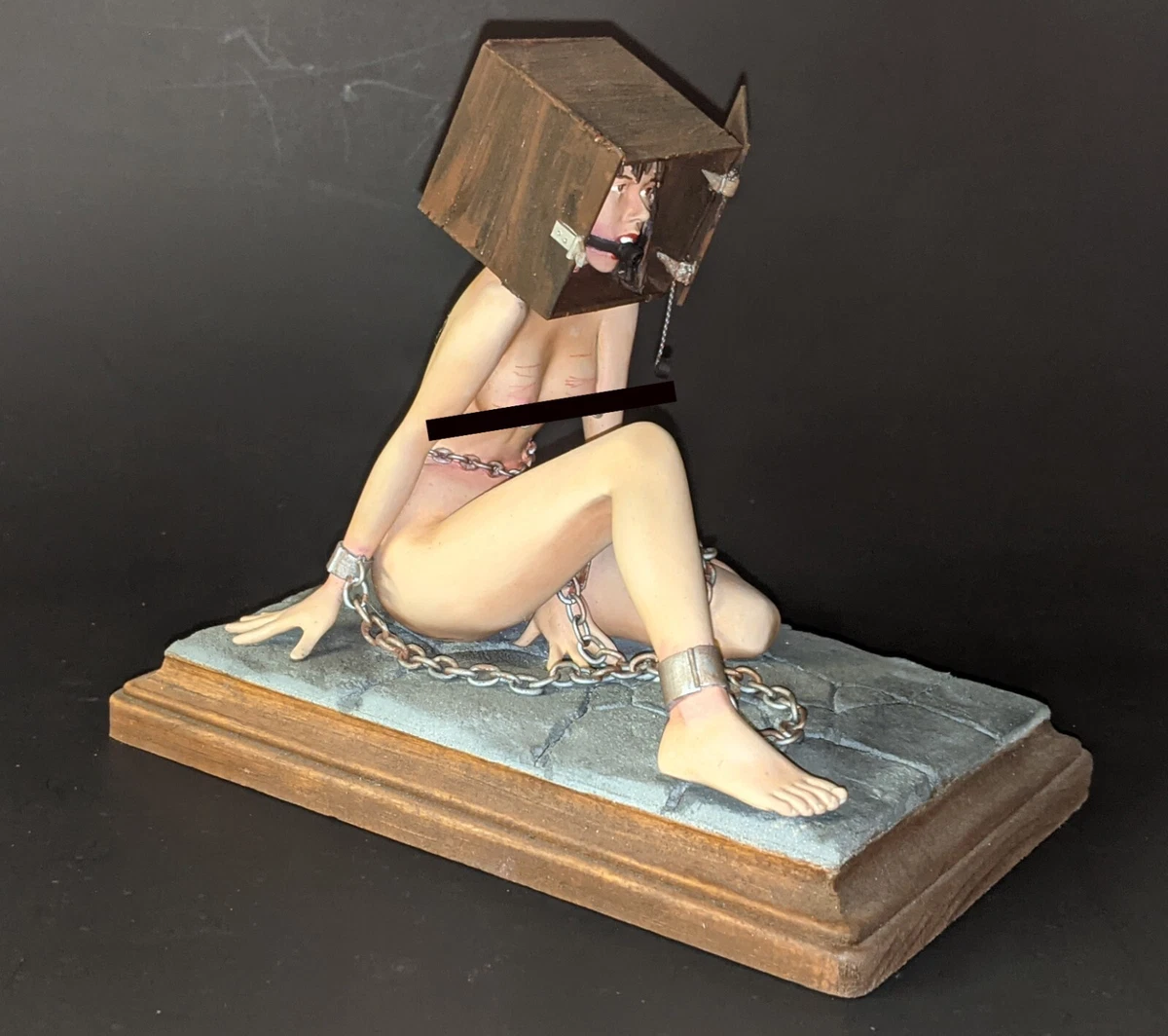 16 scale bound female in bondage headbox BDSM figure | eBay