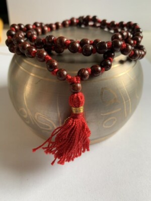 Red Sandalwood Mala Hindu Japa Mantra Meditation Chanting Lord Krishna Hanuman