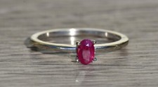 Ladies White Gold Ruby Promise Ring