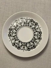 Meteor China 3916 Black White Saucers 6”