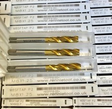 Spiral Flute HSS Machine Taps - TiN Coated - All Sizes - Includes VAT Receipt