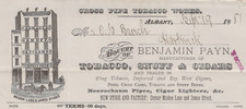 Tobacco Snuff & Cigars 1881 Paper Invoice Benjamin Payn A11w