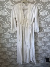 VTG Kmart Women's Long White Night Gown Size Medium W/ Robe NWT Lace Grannycore