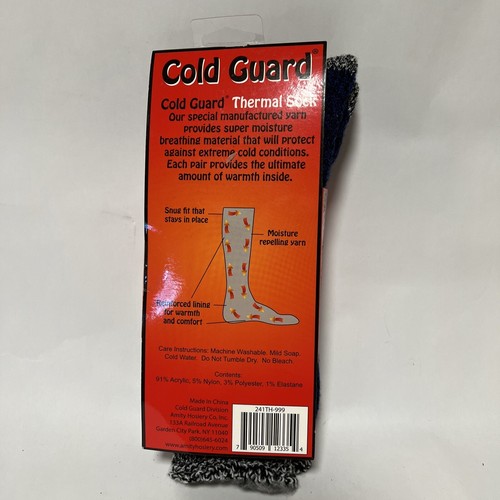 Mens Cold Guard Thermal Heat Retainer Socks, Blue & Black, Size 10-13 - Picture 4 of 4