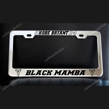 Black Mamba Kobe Bryant - Black Logo - Chrome License Plate Frame Metal Black Mamba Kobe Bryant - Black Logo - Chrome License Plate Frame Metal