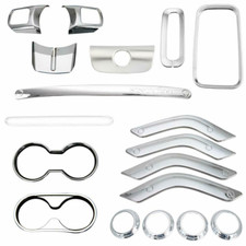 18pcs Chrome Full Set Interior Decor Trim Cover Kit For Jeep Wrangler Jk 2011-18