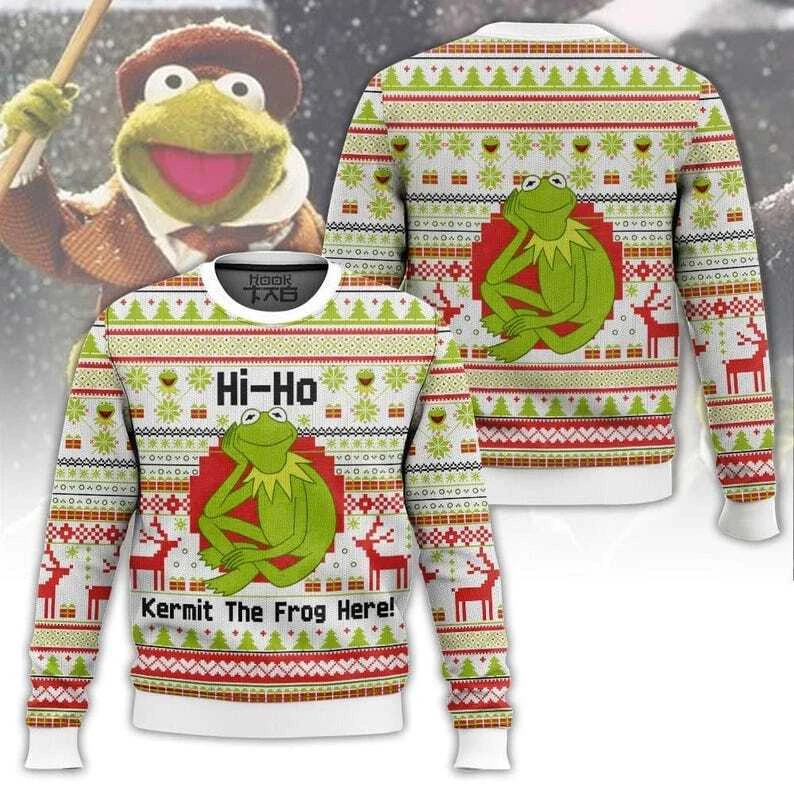 K the frog Meme Christmas Sweater, Funny Quote Holiday Sweater