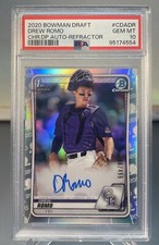 2020 Bowman Draft Drew Romo #CDA-DR 1st Chrome Auto Refractor /499- PSA 10