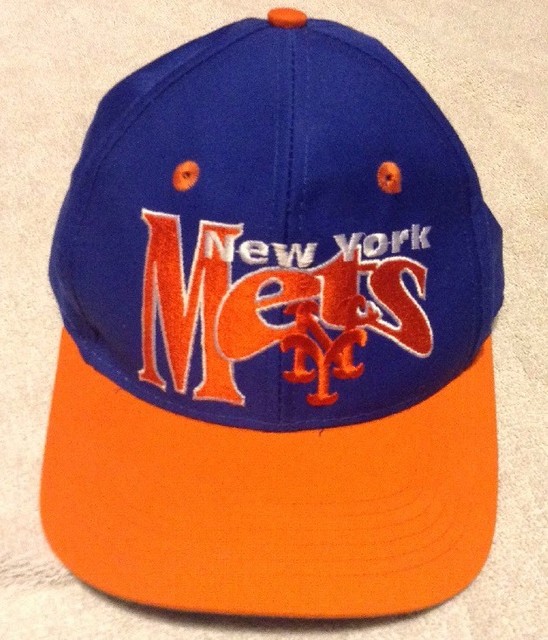New York Mets Baseball Cap Fitted 6 7/8 Vtg 90's The game MLB Blue Orange eBay